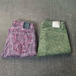 Calvin Klein Ultimate Skinny Winterberry Camo & Green Camo Jeans - Set of 2